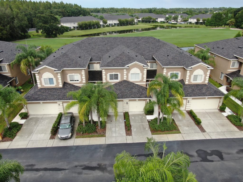 multiple family housing with new shingle roof