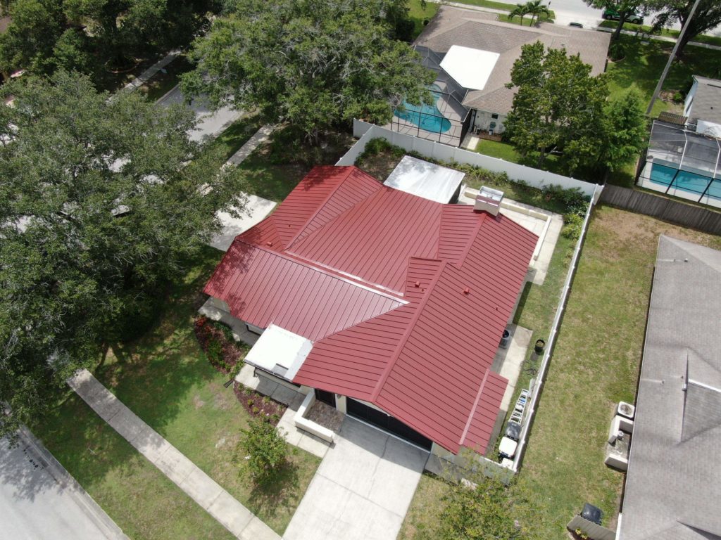 metal roof aerial view