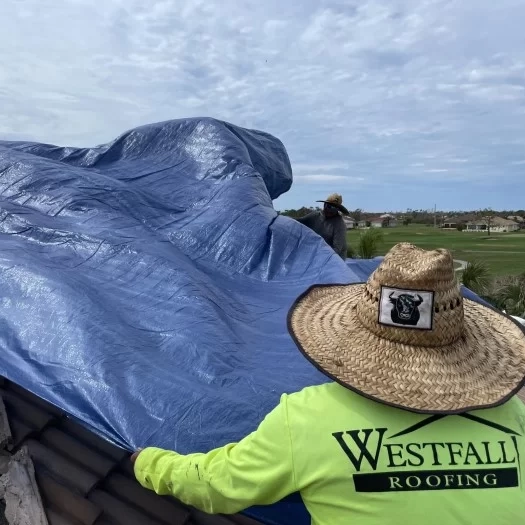 Tarping a Damaged Roof in Central Florida